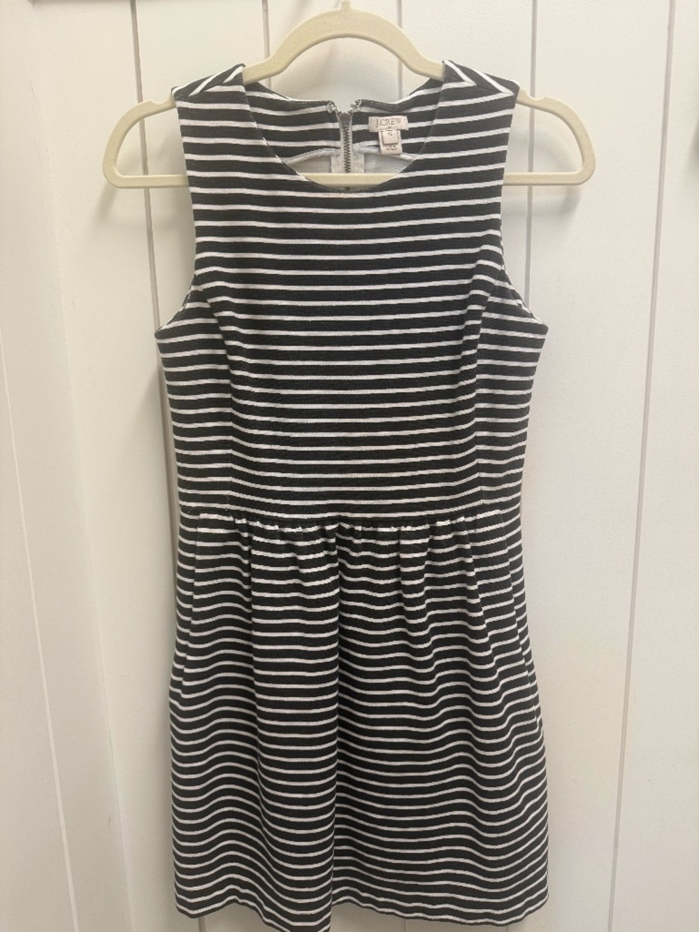 J.Crew Black & White Striped Sleeveless Fit & Flare Dress Size XS